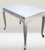 Çalışma Masa ST 19421 Klasik model Kayın Aslan Ayak Beyaz lake boya Porselen Kulp - 12