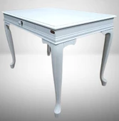 Çalışma Masa ST 19421 Klasik model Kayın Aslan Ayak Beyaz lake boya Porselen Kulp - 4