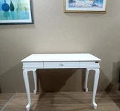 Çalışma Masa ST 19421 Klasik model Kayın Aslan Ayak Beyaz lake boya Porselen Kulp - 7