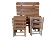 Piknik Masa 19451 Tk Model Kayın Ahşap Torna Nature Vernik Boya Kutu sevk El Yapı - 4