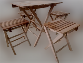 Piknik Masa 19451 Tk Model Kayın Ahşap Torna Nature Vernik Boya Kutu sevk El Yapı - 6