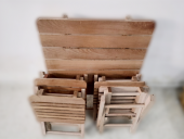 Piknik Masa 19451 Tk Model Kayın Ahşap Torna Nature Vernik Boya Kutu sevk El Yapı - 7