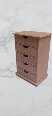 Hobi 90038 Dekoratif Takı Şifonyeri 5 Çekmece Model  HAM Ahşap MDF El yapımı - 7