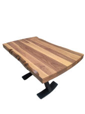 Masa 17916 KÜTÜK DESEN Tk Model X metal ayak Açıl Tabla kütük desen El Yapım - 4