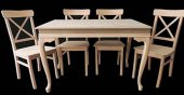 Masa-Sandalye 13594 Çapraz Tk HAM Kayın Klasik Aslan Ayak Açılır Tabla El Yapım - 2