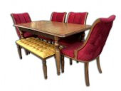 Masa FiTİL 17997 Klasik Model Tk Kapitone Sandalye Tombul Ayak Ort Oturum El Yapı thumbnail 1