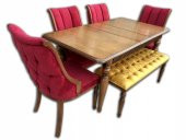 Masa FiTİL 17997 Klasik Model Tk Kapitone Sandalye Tombul Ayak Ort Oturum El Yapı thumbnail 3