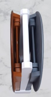 Çanta Zigon 90123 Sehpa Oval Model İkili Takım Mdf  Gri-Ceviz Renk Uyum El Yapım - 2