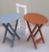 Çanta Zigon 90123 Sehpa Oval Model İkili Takım Mdf  Gri-Ceviz Renk Uyum El Yapım - 7