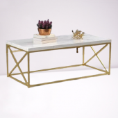 Orta Sehpa 19323 Ogem çapraz Model Metal Transmisyon çelik Gold Kaplama El Yapım thumbnail 3