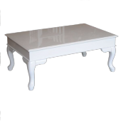 Orta sehpa 13560 Klasik Model Kayın ASLAN ayak Parlak Beyaz Lake MDF tabla Elyapı - 2
