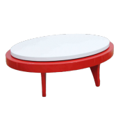 Orta Döner 13565 sehpa İNOVATİF Kayın Ayak MDF Döner Tabla Beyaz Kırmızı RENK thumbnail 2