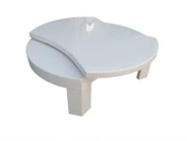 Orta Sehpa 13771 Model MDF tabla Kayın retro ayak Parlak beyaz lake El yapım - 1