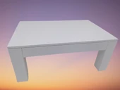 Orta Sehpa 14568 Model Ahşap Kutu Ayak MDF Parlak Beyaz Lake Boya Tabla El Yapım - 3