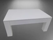 Orta Sehpa 14568 Model Ahşap Kutu Ayak MDF Parlak Beyaz Lake Boya Tabla El Yapım - 2