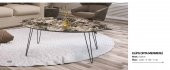 Orta sehpa 11824 OSM ELİPS Klasik MODEL Kahverengi Desen Metal V ayak El Yapım - 2