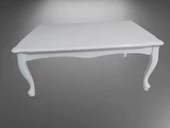 Orta Sehpa 17350 DEMONTO Kayın torna Aslan ayak Parlak Beyaz Renk Natüre El Yapım thumbnail 2