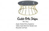 Brc 17561 Orta Sehpa Cadde Siyah Mermer Temper Cam Metal GOLD renk Kaplam El Yapı - 4