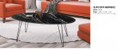 Orta Sehpa 17605 OSM ELİPS  Model Sehpa Metal Transmisyon V ayak Siyah El Yapım - 1