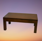 Orta Sehpa 17782 Klasik Model Ahşap Kutu Küt Ayak MDF Ceviz Natüre Tabla El Yapım - 1