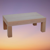 Orta Sehpa 17783 KÜT Klasik Model Ahşap Küt Ayak MDF HAM Natüre Tabla El Yapım - 2