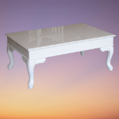 Orta Sehpa 17785 Klasik Model Kayın Aslan Ayak Kaplama tabla parlak Beyaz El Yapı thumbnail 1