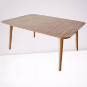 Orta Sehpa 17786 Klasik Kayın ayak soft çizgili tabla Ceviz kaplama HAM El Yapım thumbnail 1