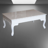 Orta Sehpa 17785 Klasik Model Kayın Aslan Ayak Kaplama tabla parlak Beyaz El Yapı thumbnail 3