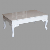 Orta Sehpa 17785 Klasik Model Kayın Aslan Ayak Kaplama tabla parlak Beyaz El Yapı thumbnail 4