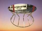 Brc 18066 Orta Sehpa Cadde MODEL Siyah Düz Temper Cam Metal Altın renk Kaplama - 1