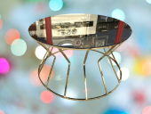 Brc 18066 Orta Sehpa Cadde MODEL Siyah Düz Temper Cam Metal Altın renk Kaplama - 3