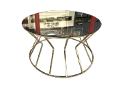 Brc 18066 Orta Sehpa Cadde MODEL Siyah Düz Temper Cam Metal Altın renk Kaplama - 5