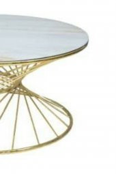 Brc 18517 Orta Sehpa RiVOLİ Model Beyaz Mermer Cam Metal Gold renk Kaplam Elyapı thumbnail 3