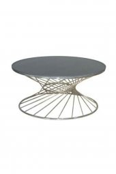 Brc 18520 Orta Sehpa RiVOLİ Düz Siyah Temper Cam Metal Gold renk Kaplam El Yapım thumbnail 3