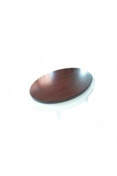 Dönerli Orta 18585 sehpa OVAL İnovatif Ürün Kayın Retro Ayak Şık MDF Tabla Beyaz - 2