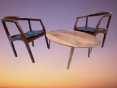 Sandalye 19637 Tam Kolçak Oval Orta Sehpa Model Kayın Retro Ayak Parlak Ceviz - 4