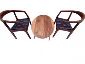 Sandalye 19637 Tam Kolçak Oval Orta Sehpa Model Kayın Retro Ayak Parlak Ceviz - 8