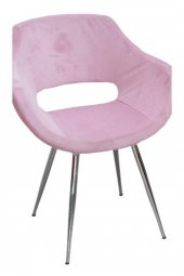 Sandalye 141820 Monaco Metal  nikelaj ayak Ort Dökme Sünger Baby face Kumaş Pemb thumbnail 3