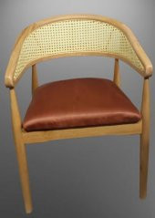 Sandalye Tam Kolçak 90013 Hasır Kayın Nature Ceviz renk ayak Modern Tarz El Yapım thumbnail 4