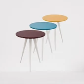 Zigon 17788 3Ayak Parlak 3Renk Model Sehpa Kayın RETRO Ayak MDF tabla EL Yapım thumbnail 3