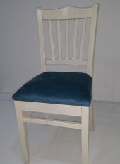 Sandalye12595 ÇITALI Kayın MODEL RETRO iskelet Mavi örgü döşeme kumaş El yapım - 2