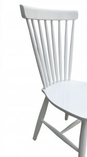 Sandalye 12552 Midilli Model Kayın Retro Ayak Kafes sırt Beyaz Lake El yapım thumbnail 4