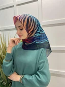 Aker Sport Wooltouch Yün Görünümlü Son Sezon Eşarp 7651223  MAVİ YEŞİL thumbnail 1