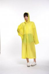 Unisex Sarı Eva Kumaş Su Rüzgar Geçirmez Yağmurluk - 1