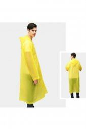 Unisex Sarı Eva Kumaş Su Rüzgar Geçirmez Yağmurluk - 3