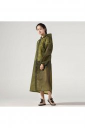 Unisex Haki Yeşil Eva Kumaş Su Rüzgar Geçirmez Yağmurluk - 1