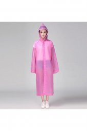 Unisex Pembe Eva Kumaş Su Rüzgar Geçirmez Yağmurluk - 4