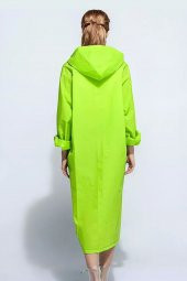 Unisex Fıstık Yeşili Eva Kumaş Su Rüzgar Geçirmez Yağmurluk - 4