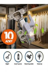 10 Adet GarMutfak Dolap Içi Sensörlü Led Işık Aydınlatma Menteşe Üstü Enerji Tasarruf Lamba - 1