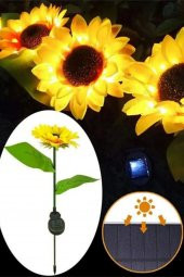 Solar Güneş Enerjili Ayçiçeği Bahçe Aydınlatma Dekorasyon Işığı 2 Adet - 1